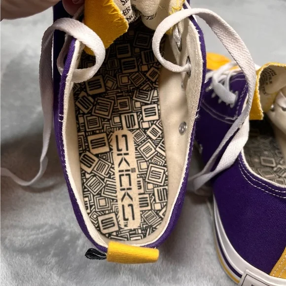 SKICKS LSU Tigers Women Size 8 Low Top Purple and Yellow Athletic Sneakers FAN - Picture 12 of 15